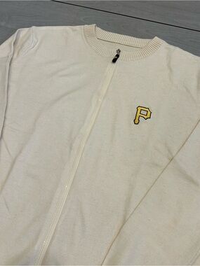 Pittsburgh Pirates Mr Rogers Cardigan Sweater XL Cream Full Zip MLB SGA 8/17/19